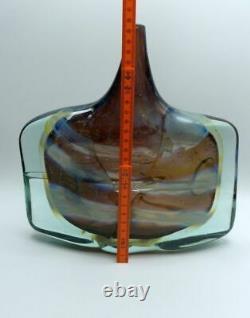 Mdina Malta Glas Vase Michael Harris Art Glass Fish / Axe Head Vase