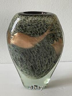 Michele Luzoro Vintage Antique Moderne Or Fleck Art Vase Vase Français