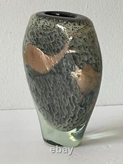 Michele Luzoro Vintage Antique Moderne Or Fleck Art Vase Vase Français