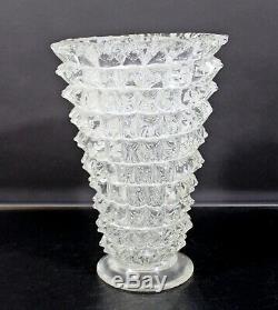 Milieu Du Siècle Moderne En Verre De Murano Épais Clouté Art Vase Sculpture Tableau 70 Italie