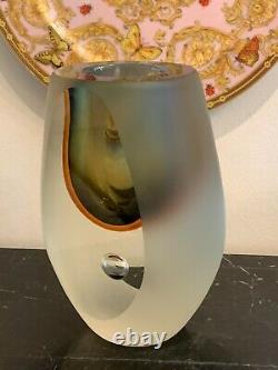 Milieu Du Siècle Murano Flavio Poli Sommerso Seguso Tear Drop Art Glass Vase
