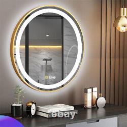 Miroir de salle de bain LED de qualité avec cadre mural/ suspendu HD Maquillage avec sangle ajustable
