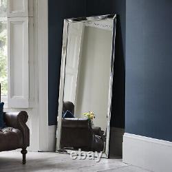 Miroir de sol sans cadre moderne Luna Large, adossé au mur, plein longueur, 178 cm x 76 cm