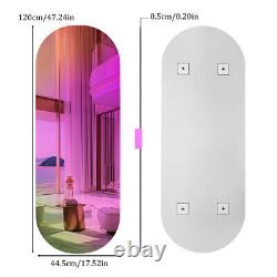 Miroir mural ovale iridescent de 120cm, miroir d'accent esthétique en 3D coloré pour pub bar XL