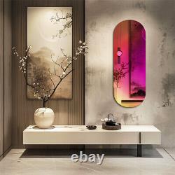 Miroir mural ovale iridescent de 120cm, miroir d'accent esthétique en 3D coloré pour pub bar XL