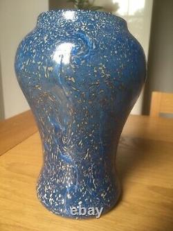 Monart Art Déco Vase Surface Decorated Blue Paisley Shawl Shape Fa, Taille VI