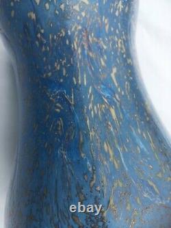 Monart Art Déco Vase Surface Decorated Blue Paisley Shawl Shape Fa, Taille VI