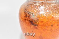 Monart Vase En Verre Orange Impressionnant Et Grand Avec Aventurine