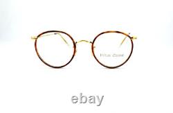 Monture de lunettes vintage Hilton Classic 1 Blonde Gold 47 mm Panto NOS fabriquée en Angleterre