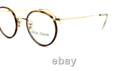 Monture de lunettes vintage Hilton Classic 1 Blonde Gold 47 mm Panto NOS fabriquée en Angleterre