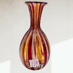 Murano Art Vase En Verre Vetro Artistico Bud Vase Circus Stripped 5.5t 1.75w