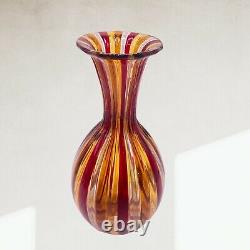 Murano Art Vase En Verre Vetro Artistico Bud Vase Circus Stripped 5.5t 1.75w