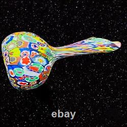 Murano Art Verre Satiné Multicolore Millefiori À La Main Cousu Vase 7t 3w