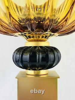 Murano Creart Vénitien 14 Vase Compote 24% Lead Crystal Italien Or Pédestal