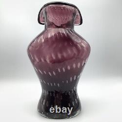 Murano Laguna Amethyst Art Verre Torso Vase, Forme Buste Femelle Avec Col 27cm