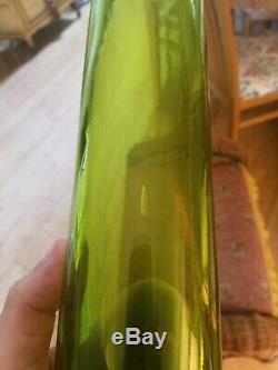 Myers Vert Blenko Bottle Vase. Art Grand Verre Carafe Very Nice
