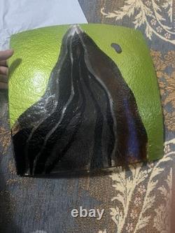 NOUVELLE Assiette en Verre d'Art Svaja de 37 cm Signée Centre de Table Artisanale