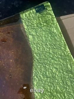 NOUVELLE Assiette en Verre d'Art Svaja de 37 cm Signée Centre de Table Artisanale