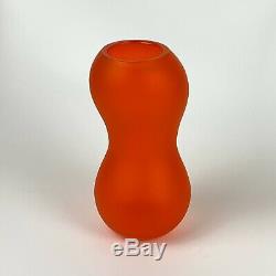 Nigel Coates Fini Satin Orange Art Glass Vase 1998 Postmodern Design