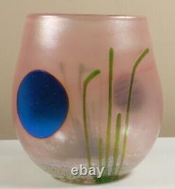 Norman Stuart Clarke Vase En Petit Verre Signé Et Daté 1996