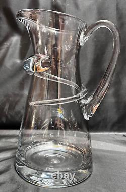 Nouvelle / Inutilisée Carafe en Verre d'Art avec Tourbillon Appliqué, Fabriquée à la Main