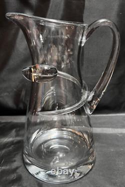 Nouvelle / Inutilisée Carafe en Verre d'Art avec Tourbillon Appliqué, Fabriquée à la Main