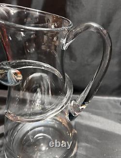 Nouvelle / Inutilisée Carafe en Verre d'Art avec Tourbillon Appliqué, Fabriquée à la Main