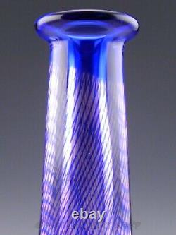 Orrefors Suède Art Glass 9.5 Kraka P533 Vase Purple & Blue Sven Palmqvist Rare
