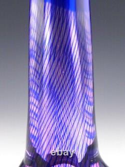 Orrefors Suède Art Glass 9.5 Kraka P533 Vase Purple & Blue Sven Palmqvist Rare