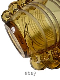 POT EN VERRE ART AMBRE DAUM DE PIERRE D'AVESN 16,2 CM DE HAUTEUR