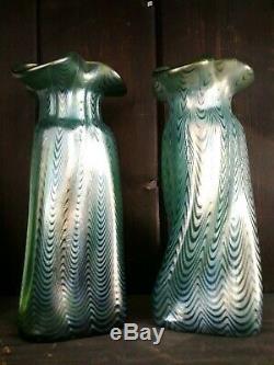 Paire De Loetz Art Du Verre Vases Creta Phaenomen 1898' 1900