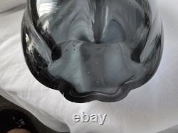 Paire de vases en verre artistique fumé gris scandinave des années 50, 47 cm, en très bon état