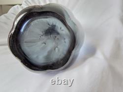 Paire de vases en verre artistique fumé gris scandinave des années 50, 47 cm, en très bon état