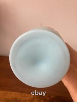 Paire de vases victoriens en opaline turquoise bohémienne