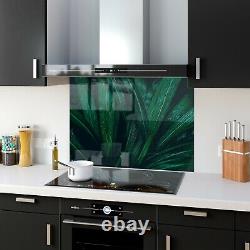 Panneau de cuisine en verre éclaboussant, carrelage de cuisinière, TOUTES TAILLES, art abstrait de feuille, photo agrandie