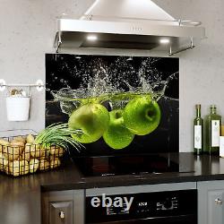 Panneau de cuisinière en carreaux de cuisine en verre, éclaboussures d'eau de pommes de toute taille, art de l'éclaboussure 0449