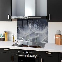 Panneau de cuisinière en verre de dosseret de cuisine TOUTE TAILLE Nature Pissenlit Fleur Zoom Art
