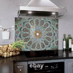 Panneau de verre éclaboussant pour cuisinière de cuisine, TOUTE TAILLE, motif abstrait en mosaïque d'art.