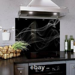 Panneau en verre pour cuisinière de cuisine, carrelage anti-éclaboussures, TOUTE TAILLE, Art abstrait de vagues de fumée 1479.