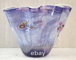 Paul Allen Compte Monumental Indigo Blue Ocean Floor Vase Signed Art Glass