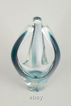 Paul Kedelv pour Flygfors. Coquille. Vase en verre d’art organique et sculptural, 1958
