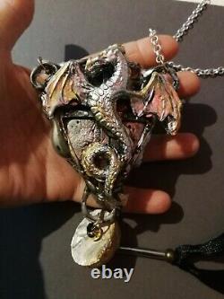 Pendentif en argent en forme de triskèle, amulette avec un bouclier de dragon et un talisman, collier de bijoux.