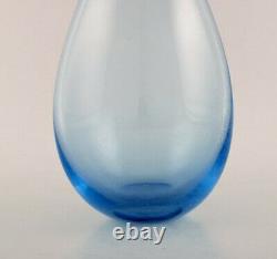 Per Lütken Pour Holmegaard. Vase En Verre D'art Dans Des Tons Bleu Clair. Les Années 1950
