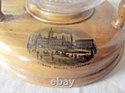 Plat à épingles vintage Mauchline avec bol en verre en très bon état