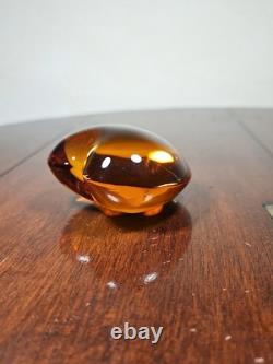 Presse-papier en cristal français Baccarat vintage en forme de cœur orange soufflé