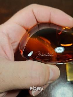 Presse-papier en cristal français Baccarat vintage en forme de cœur orange soufflé