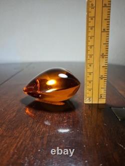 Presse-papier en cristal français Baccarat vintage en forme de cœur orange soufflé