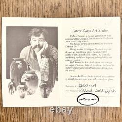 Presse-papier en verre d’art Vintage Richard Satava à méduse nervurée à 6 côtes avec certificat d’authenticité n° 2658-04