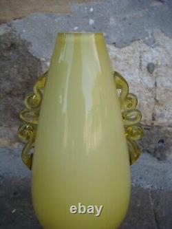 RRR RARE Vase en verre artistique vintage fait main