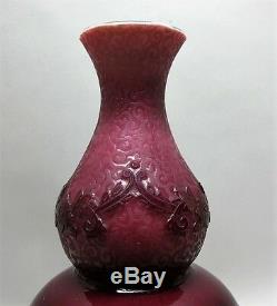 Rare 13 Vase En Verre Art Déco Steelen Plum Jade V. Époque 1925 Antique Carder